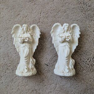 Pair of Ceramic Angel Candleholders